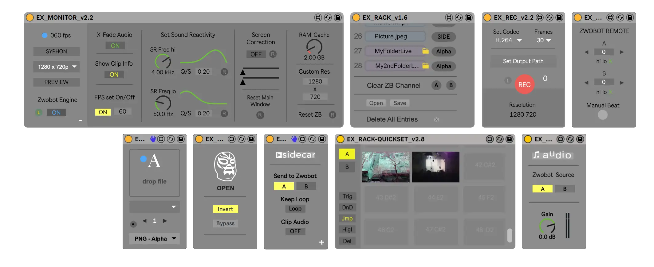 Additional video effects modules for Ableton Live