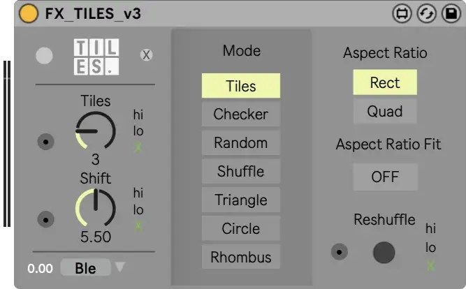 Tiles Video Effects Module